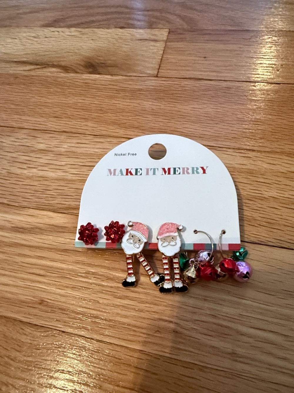 Target Pink and Red Santa Kids Earring Set